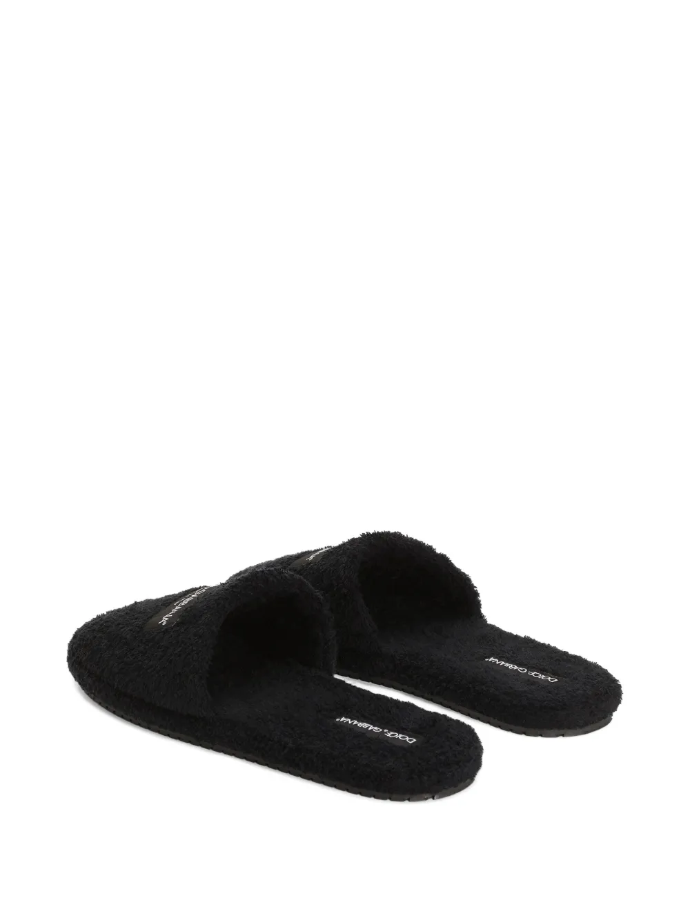 Dolce & Gabbana DG Hotel badstof slippers Zwart