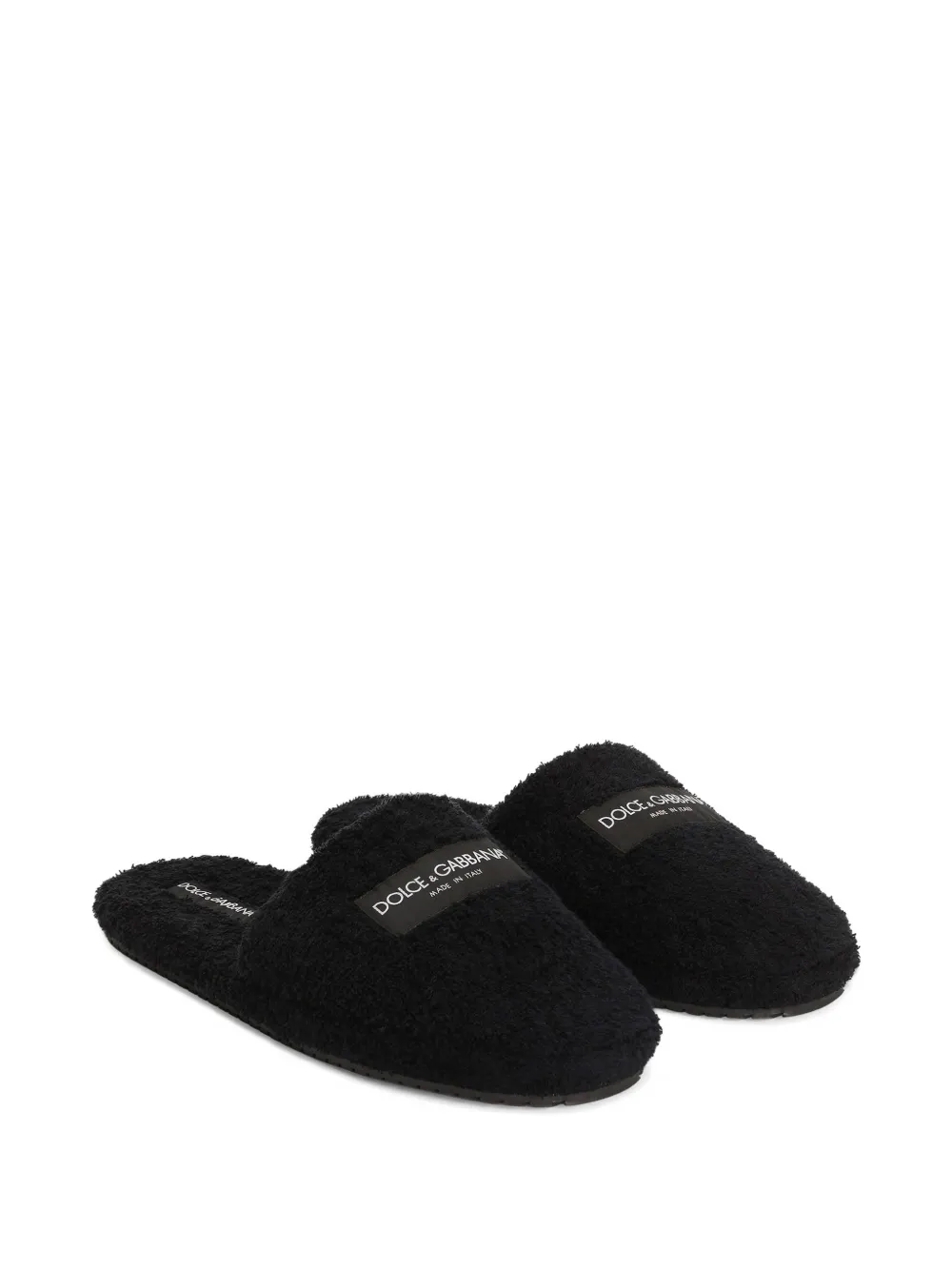 Dolce & Gabbana DG Hotel badstof slippers Zwart