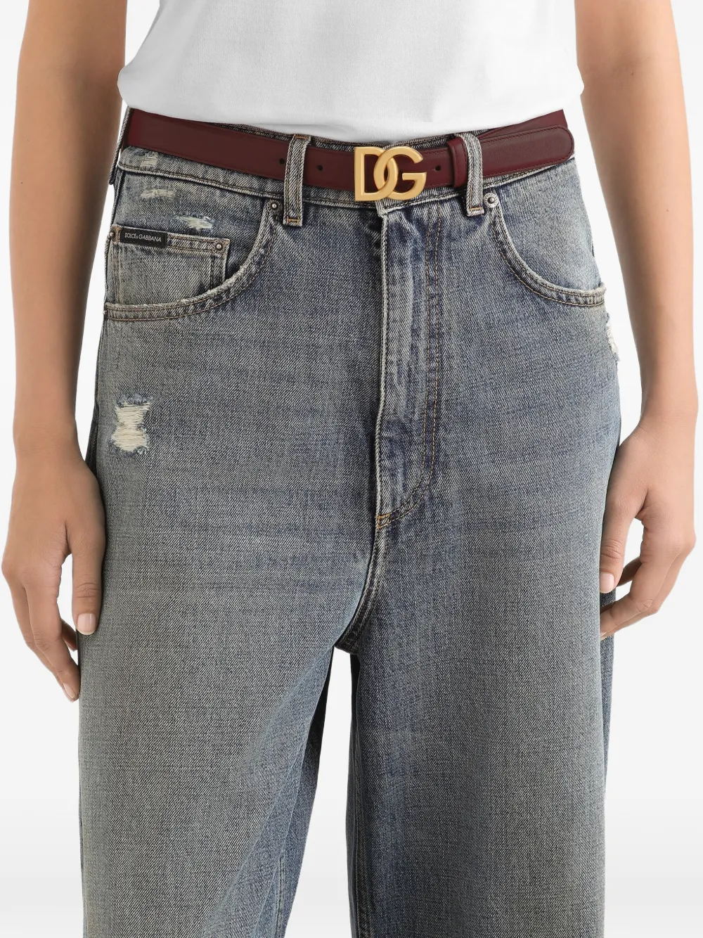 Dolce & Gabbana Leather Belt In Brown
