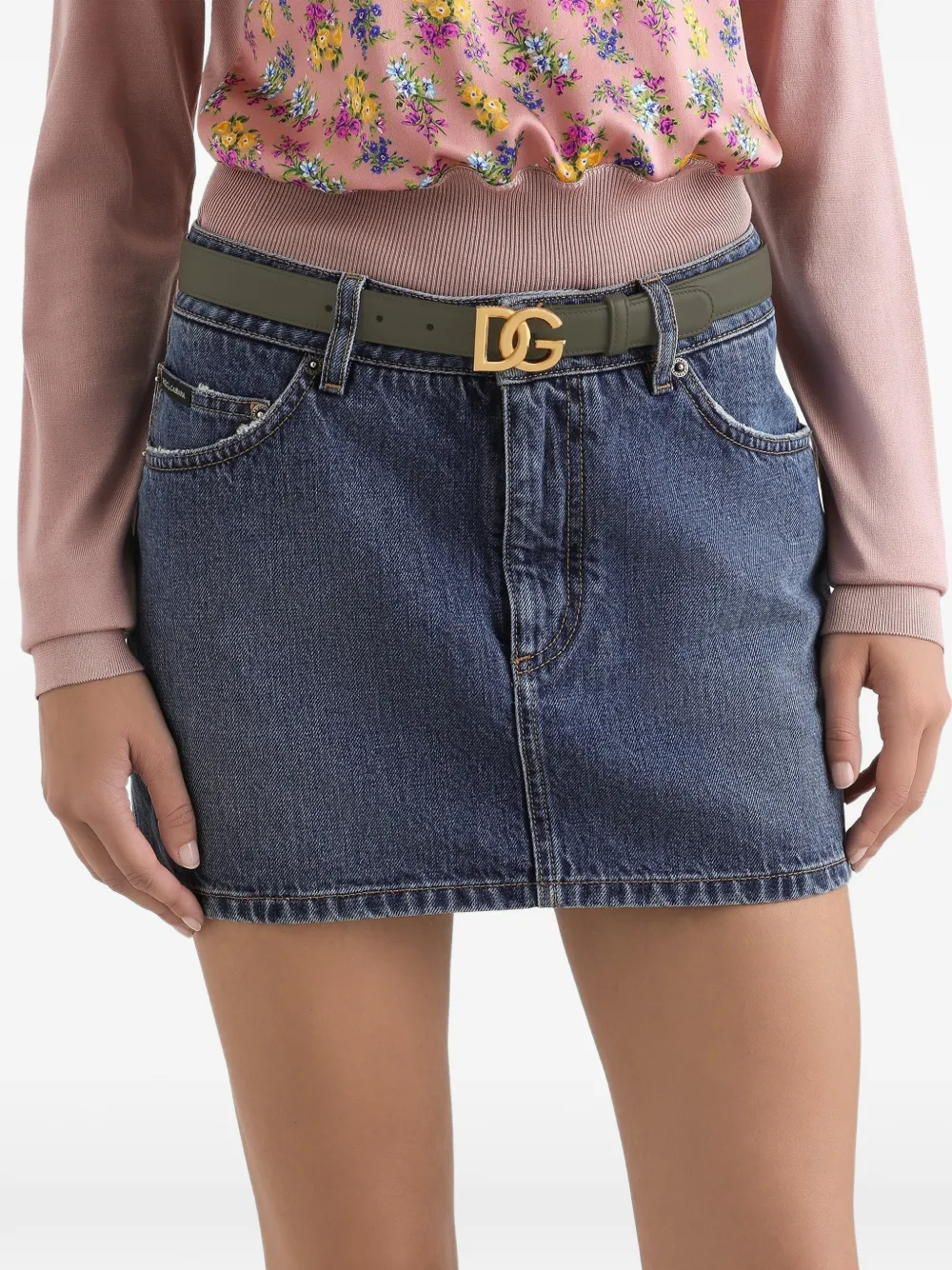 Dolce & Gabbana logo-buckle belt - Groen