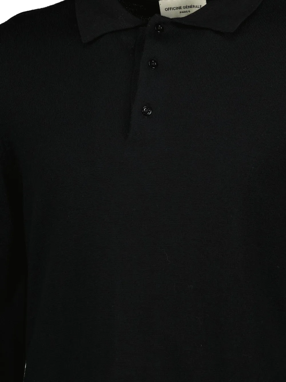 Officine Generale Poloshirt met lange mouwen Zwart