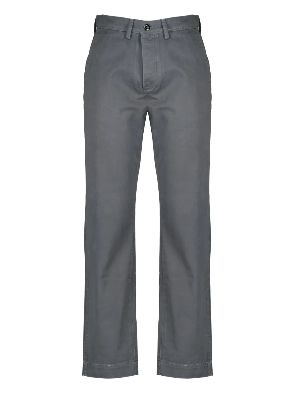 Officine Generale Button-fastening Chino Trousers In Gray