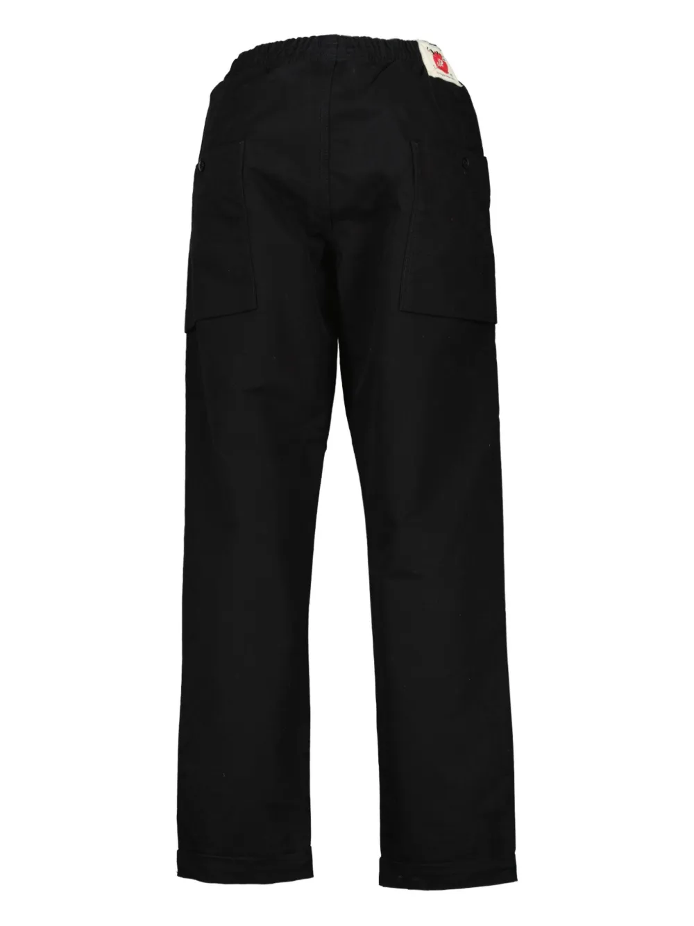 Japan Rags Nikko elastische broek met logopatch - Zwart