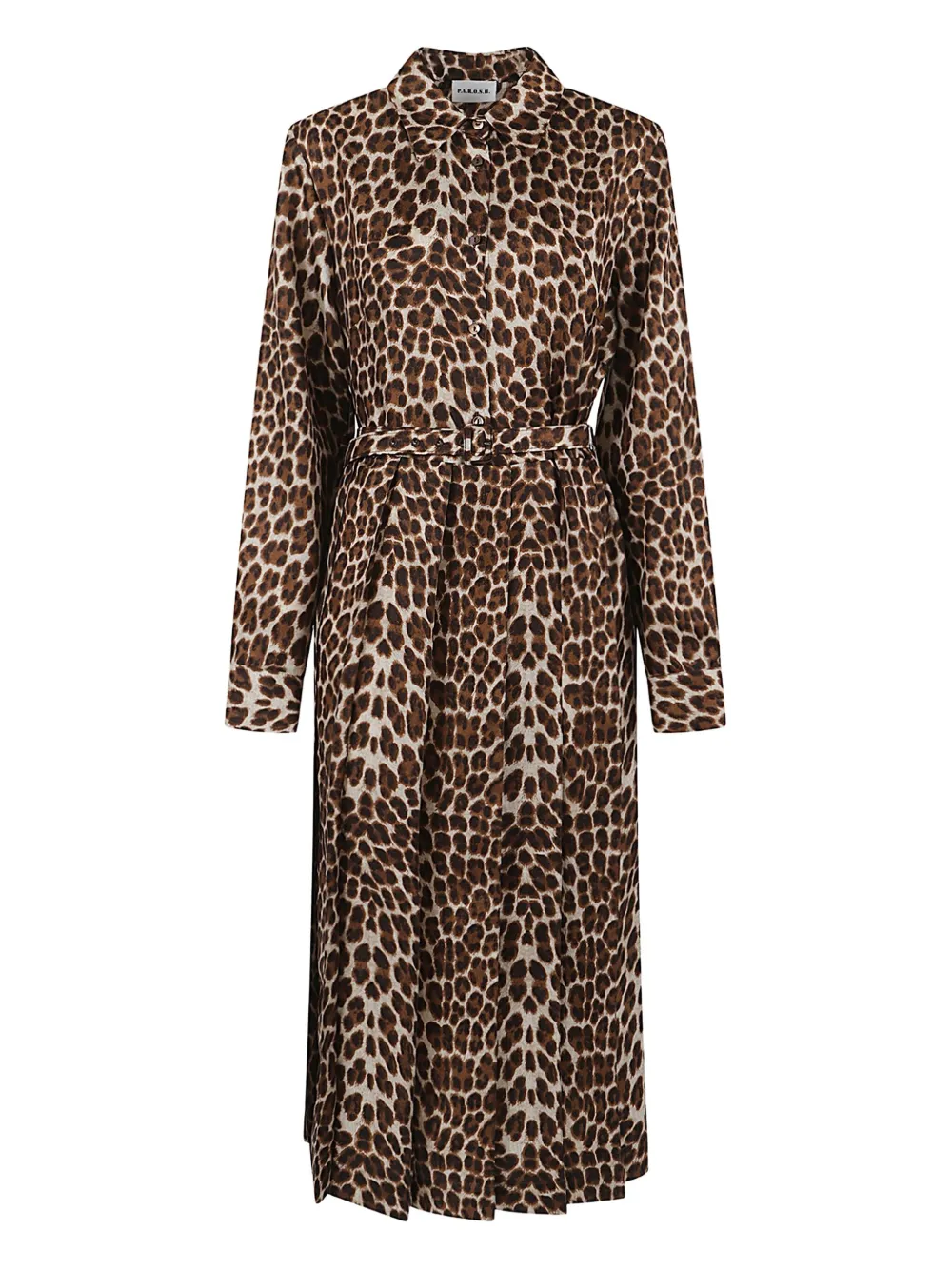 P.a.r.o.s.h Belted Animal-print Dress In Animal Print
