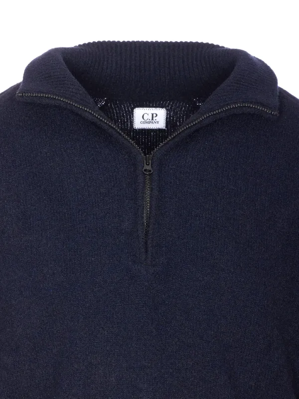 C.P.COMPANY新品未使用品ネイビー ラウンドネックニット セーター C.P. Company レンズディテール セーター | ブルー | FARFETCH JP