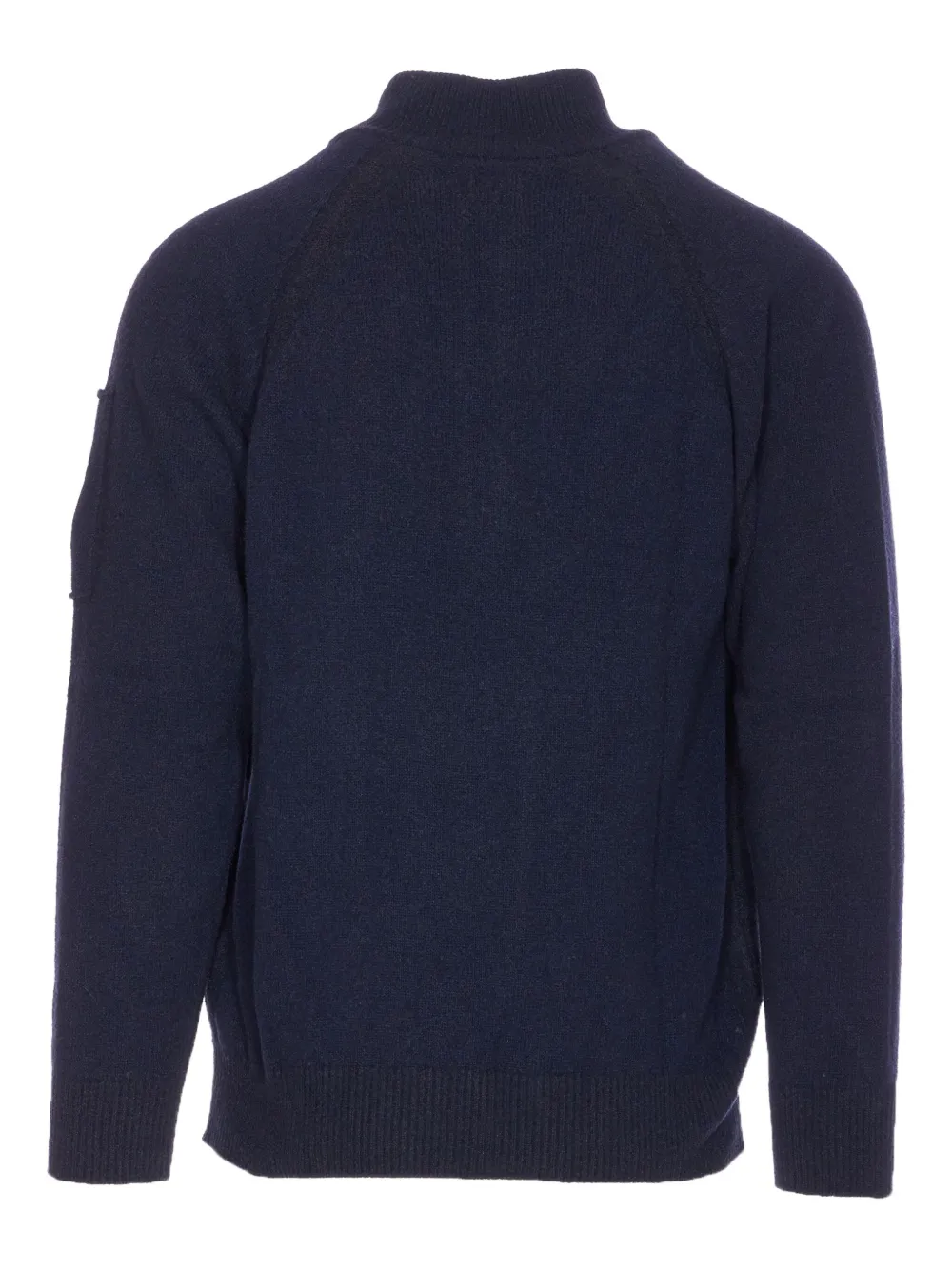 C.P. Company zip-neck logo-patch sweater - Blauw