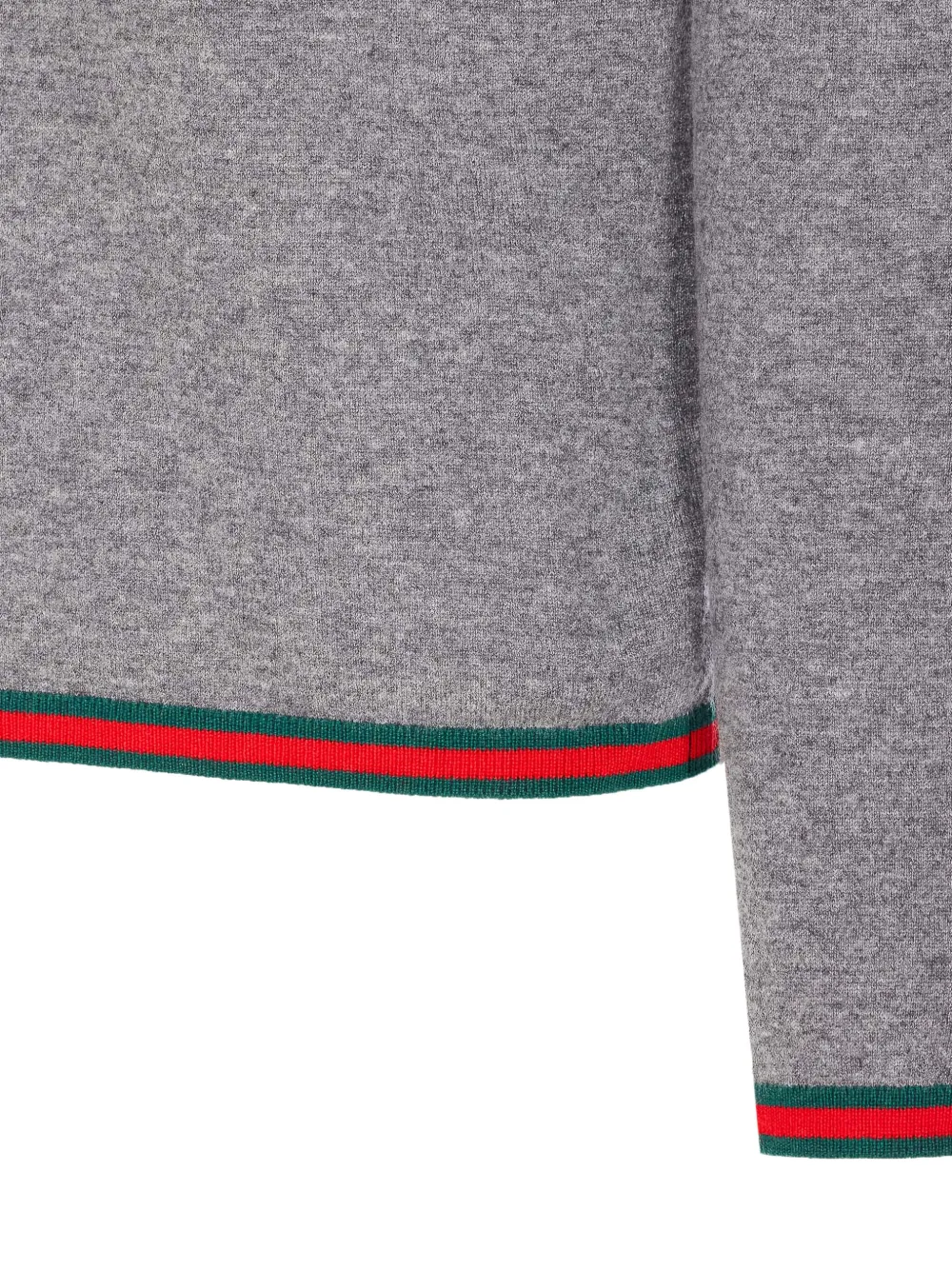 Gucci High Neck Turtleneck Sweater With Ribbed Trim In Gray