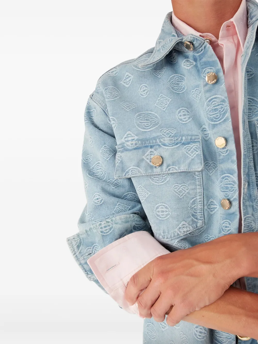 Casablanca Overhemd met knopen en patroon Blauw