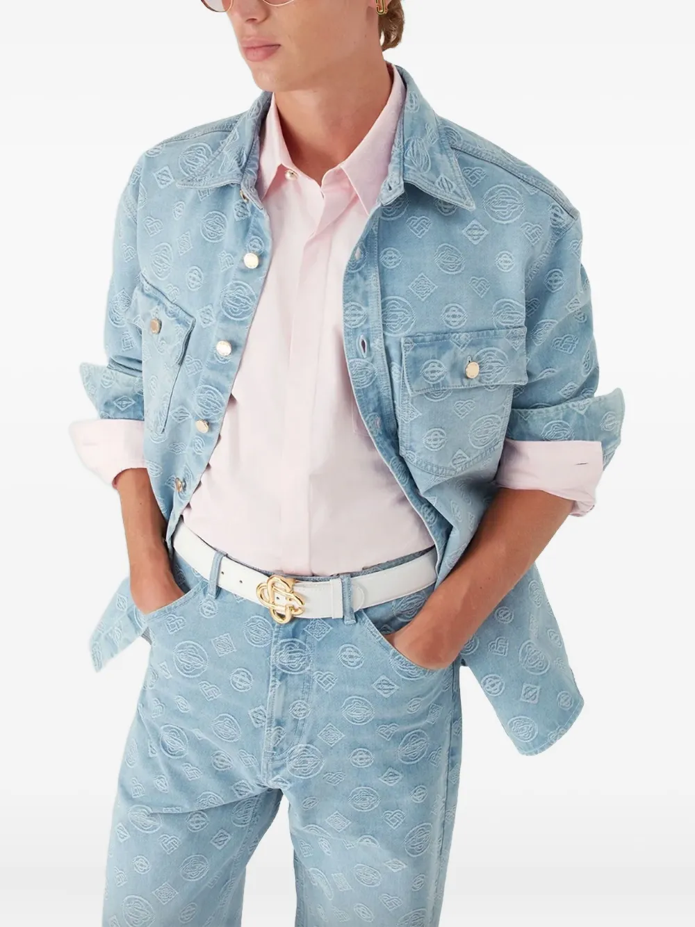 Casablanca Overhemd met knopen en patroon Blauw