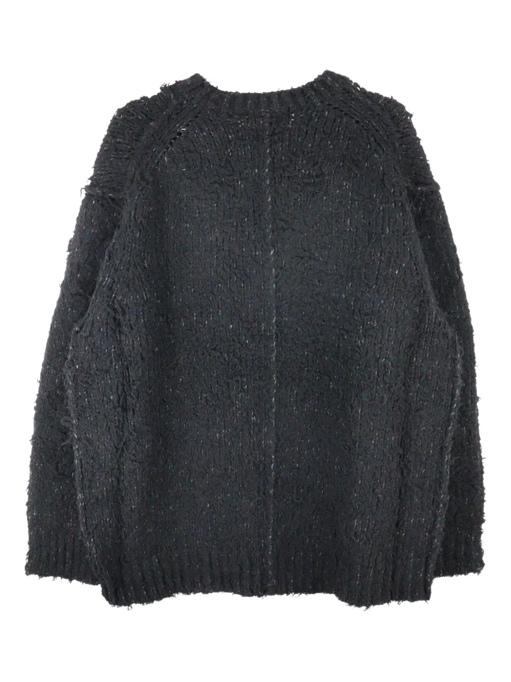 Yohji Yamamoto brushed crew-neck sweater - Zwart