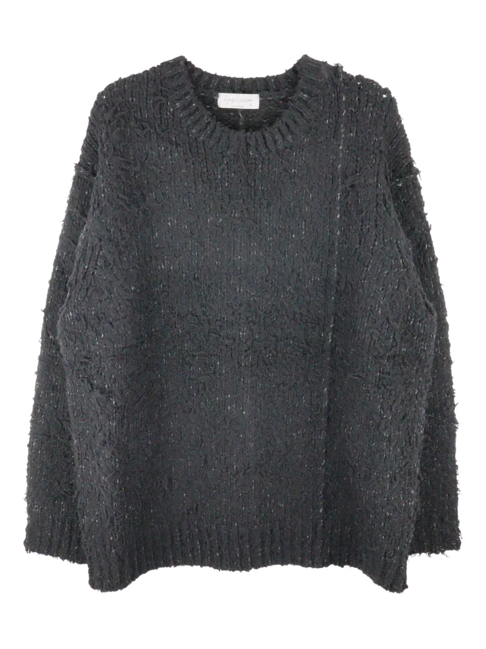 Yohji Yamamoto Brushed Crew-neck Sweater In Black