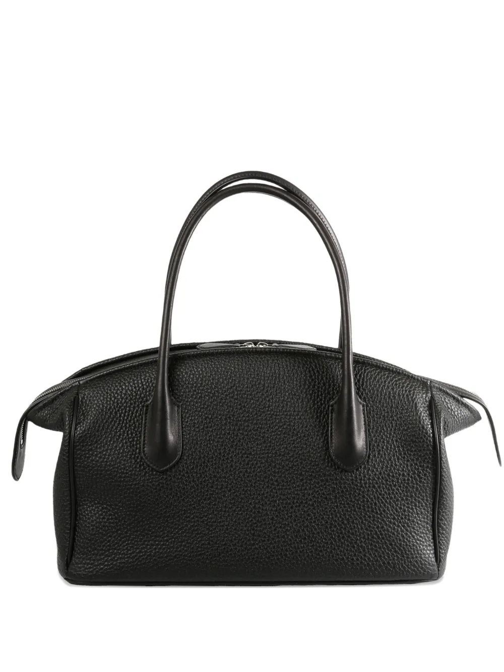 The Row Leather Tote Bag In Black