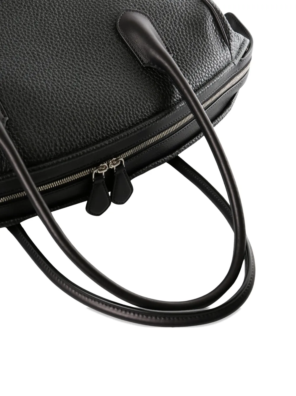 The Row Leather Tote Bag In Black
