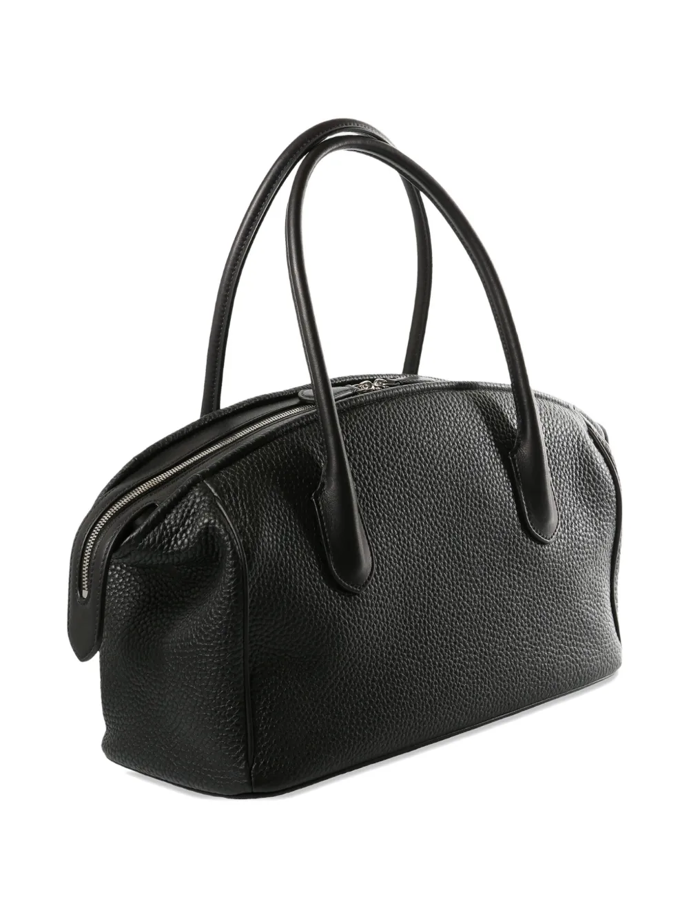 The Row Leather Tote Bag In Black