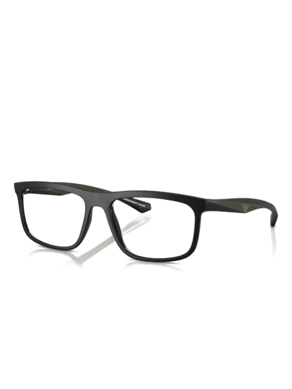 Emporio Armani rectangle-frame glasses - Nero
