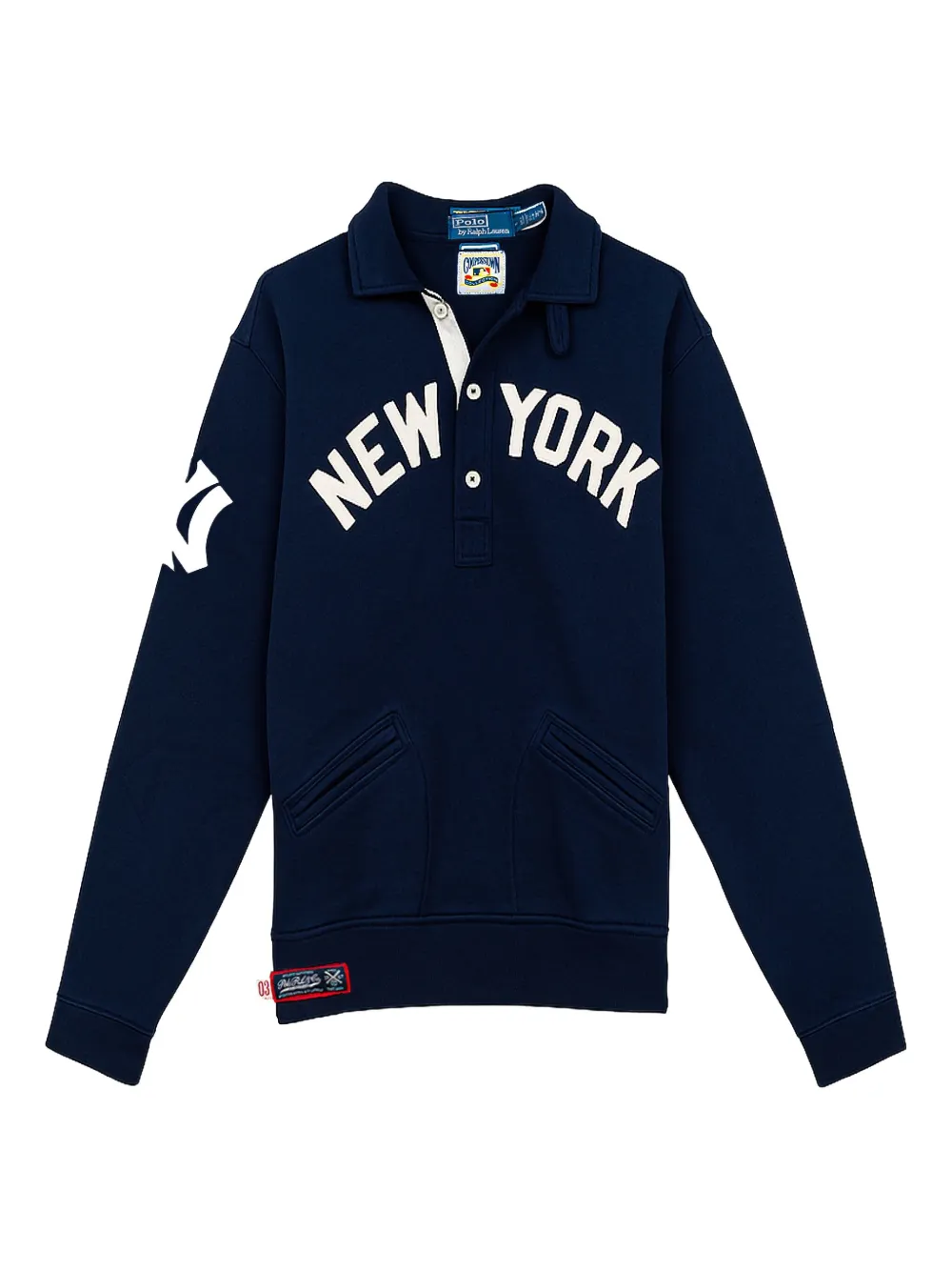 Polo Ralph Lauren Yankees Long-sleeve Polo Shirt In Blue