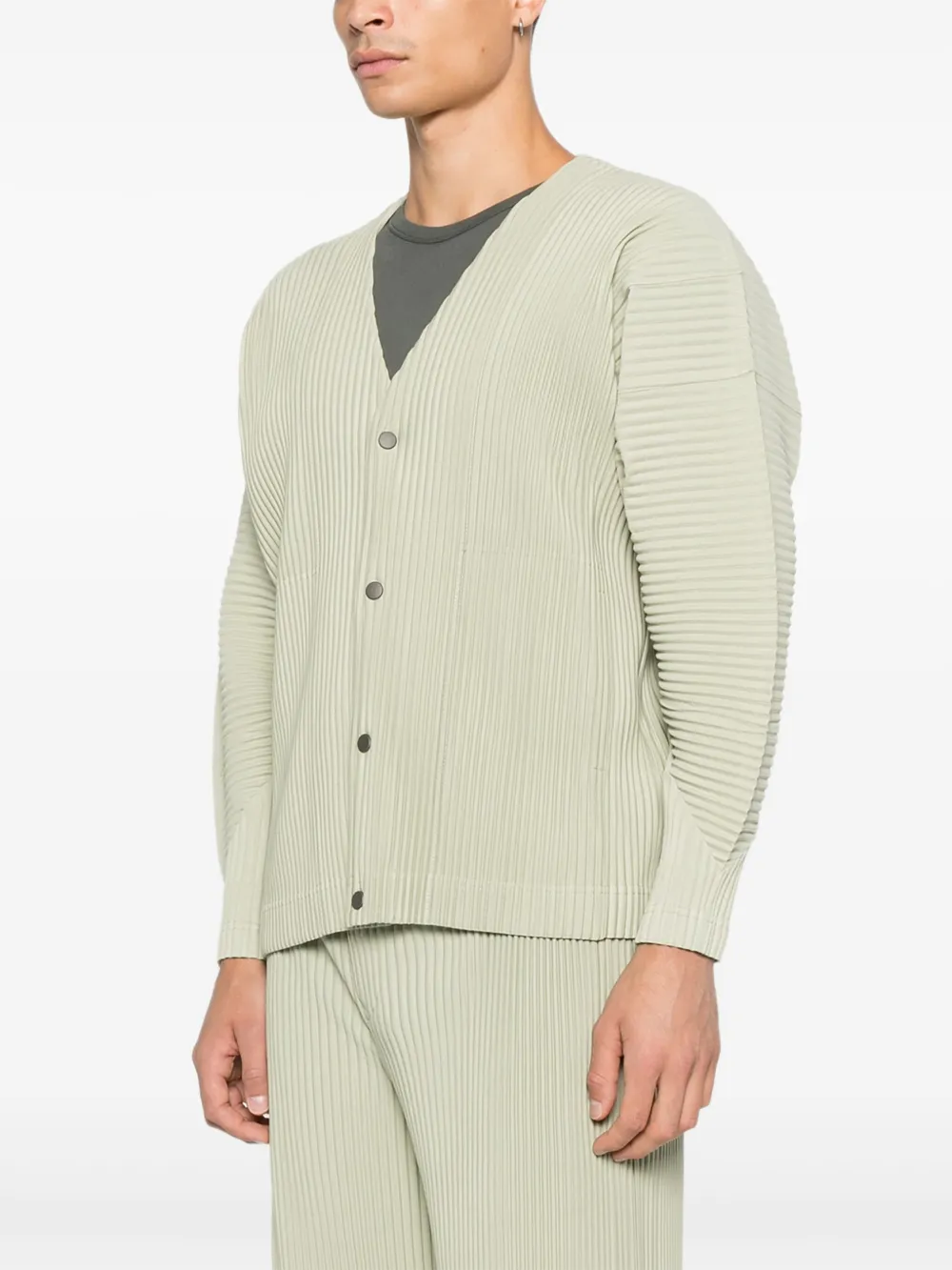 Homme Plissé Issey Miyake Plissé vest met knopen Groen
