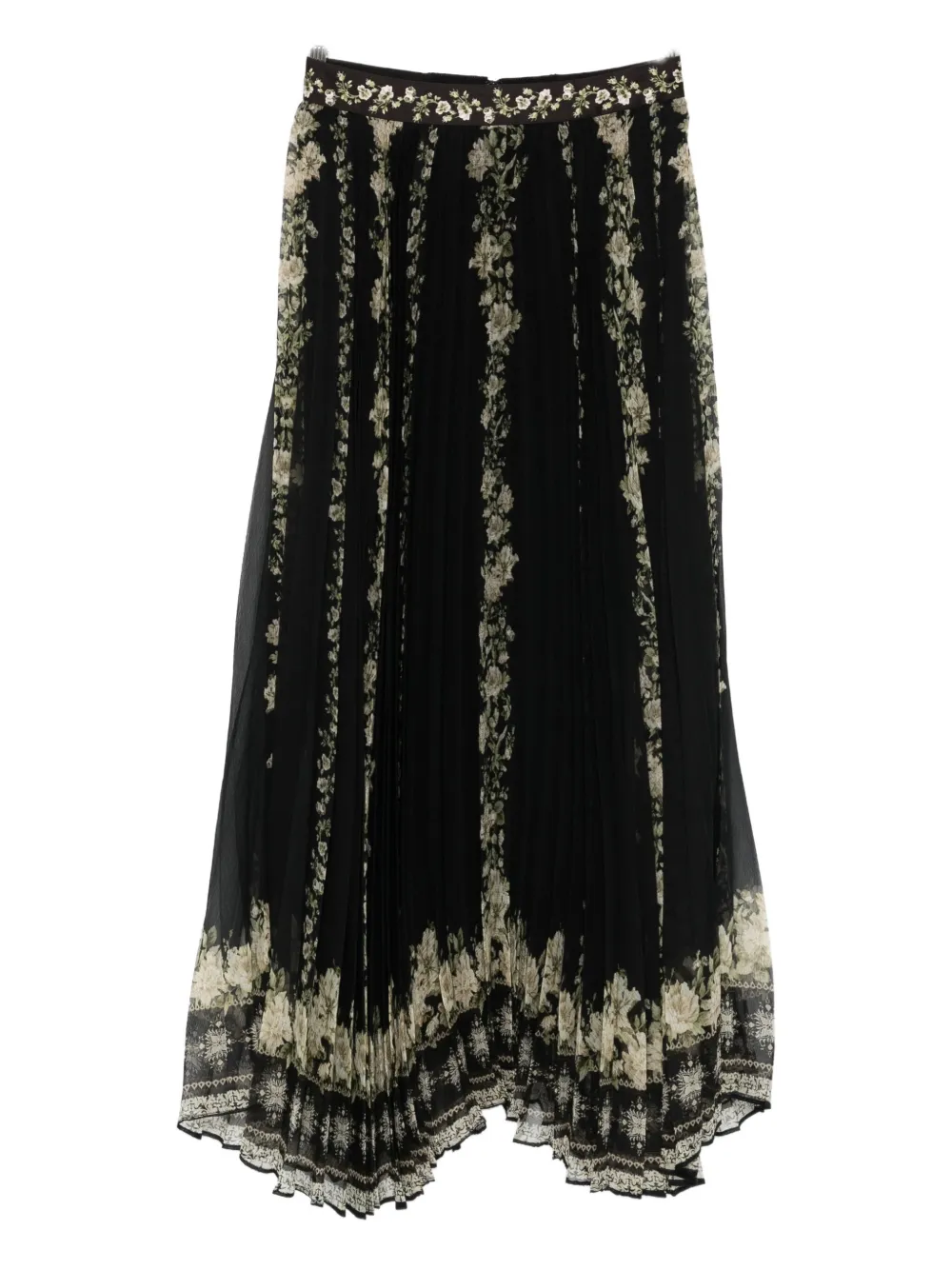 alice + olivia Katz floral pleated maxi skirt - Nero