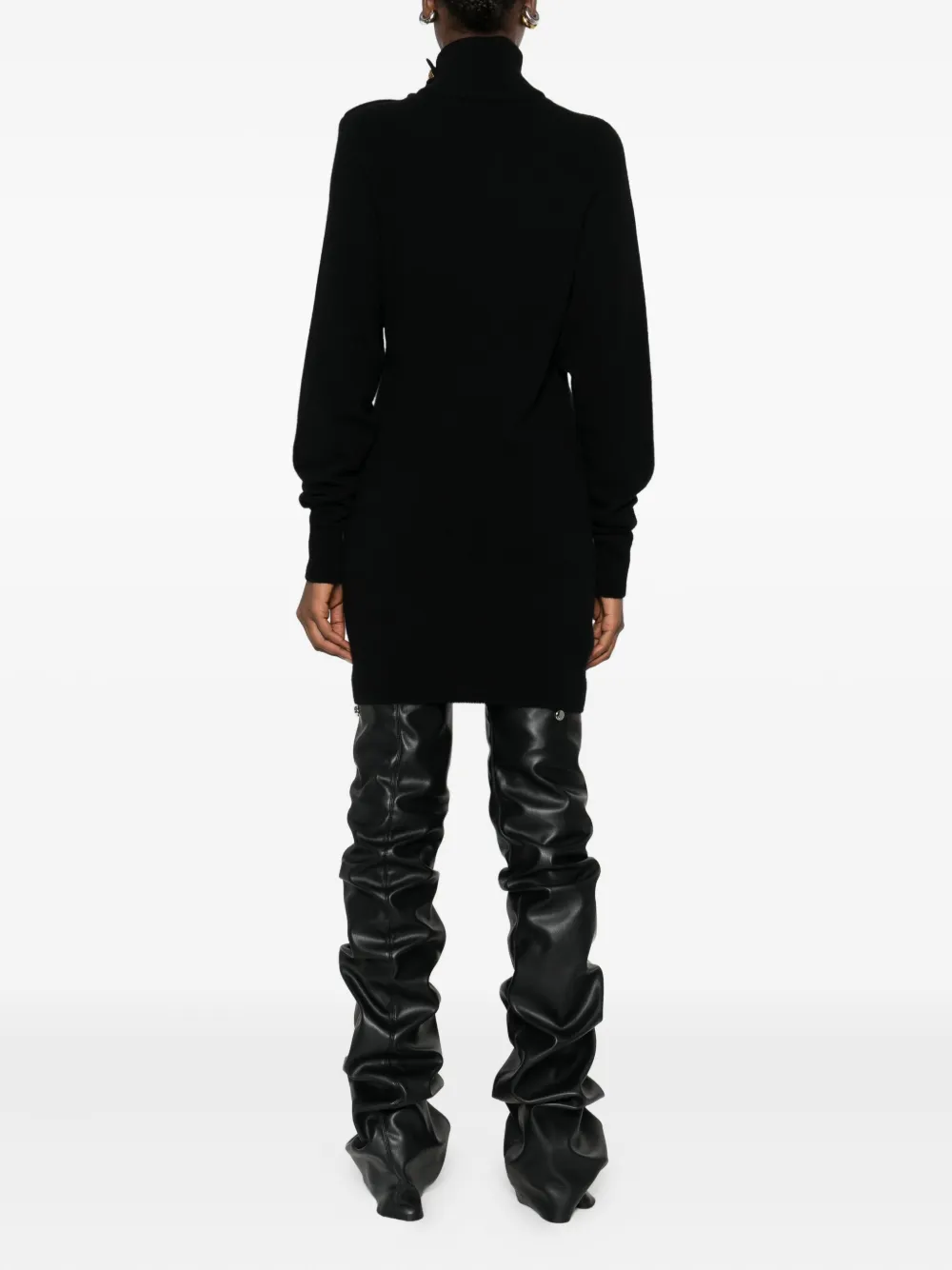 Balmain Jurk met col en knopen Zwart