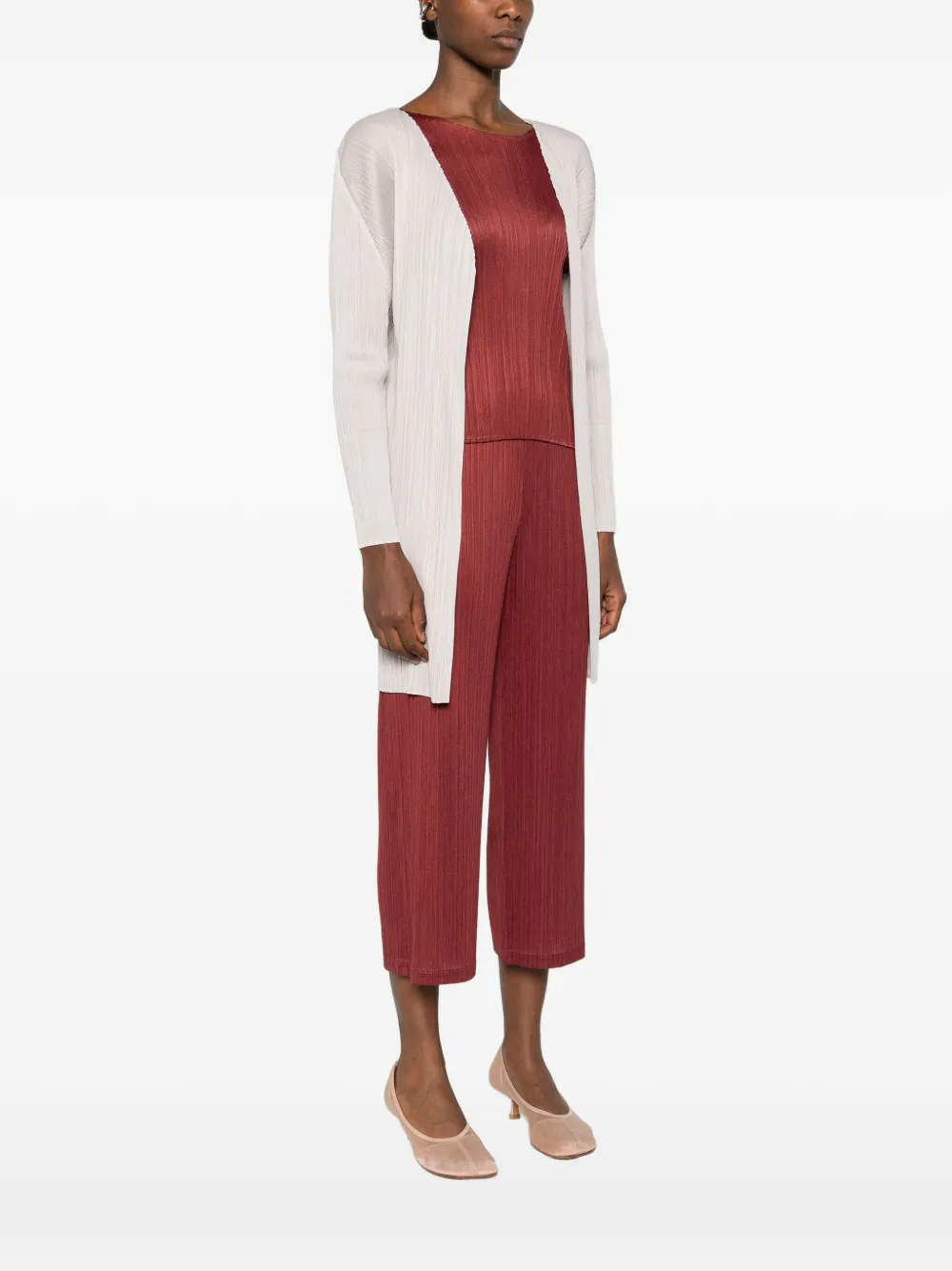 Issey Miyake Long-sleeved Cardigan In Neutral