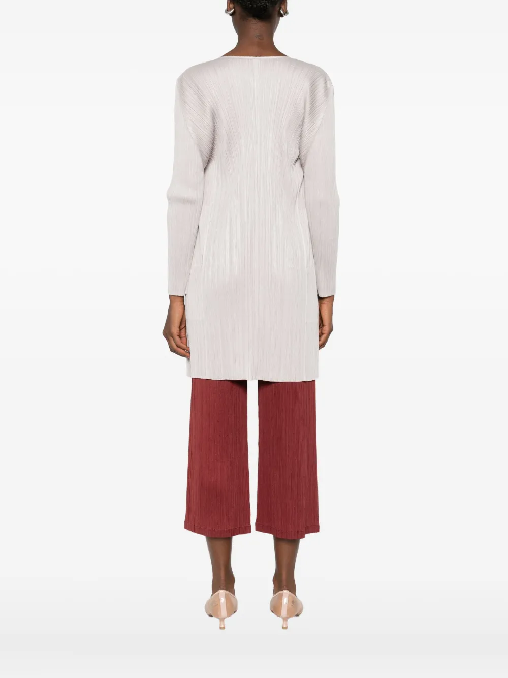 Issey Miyake Long-sleeved Cardigan In Neutral