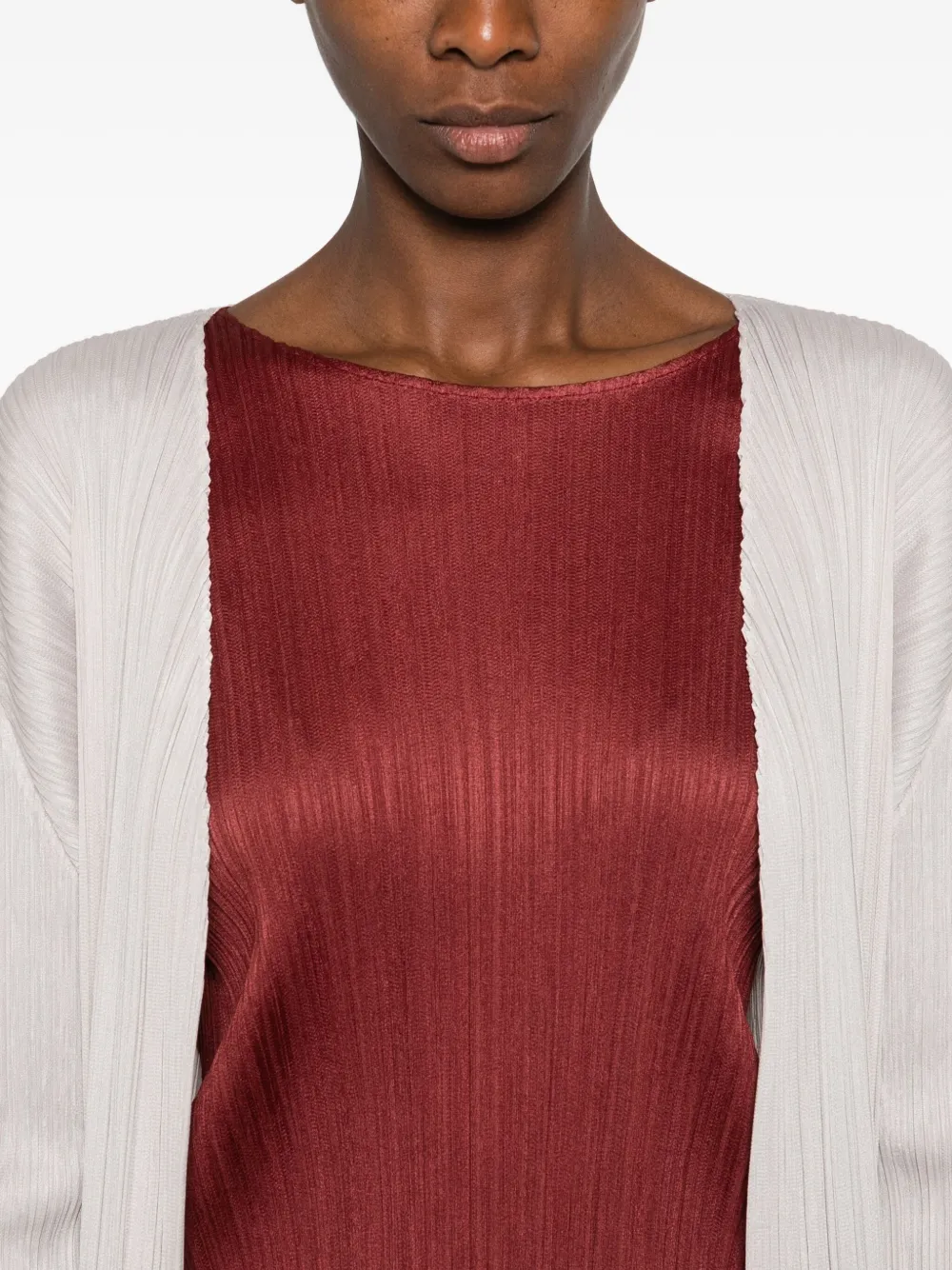 Issey Miyake Long-sleeved Cardigan In Neutral
