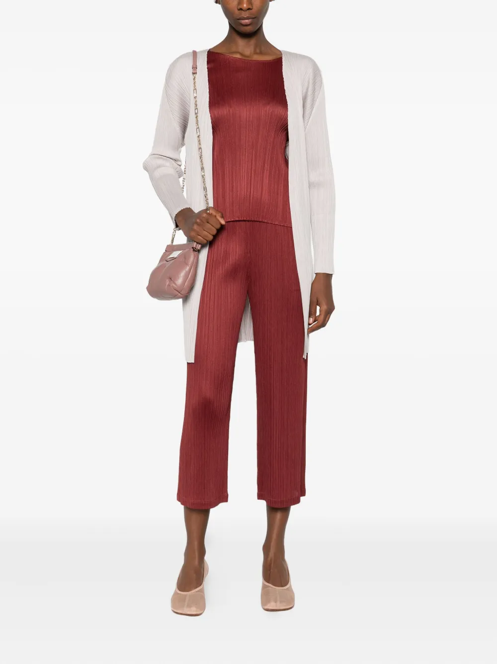 Issey Miyake Long-sleeved Cardigan In Neutral