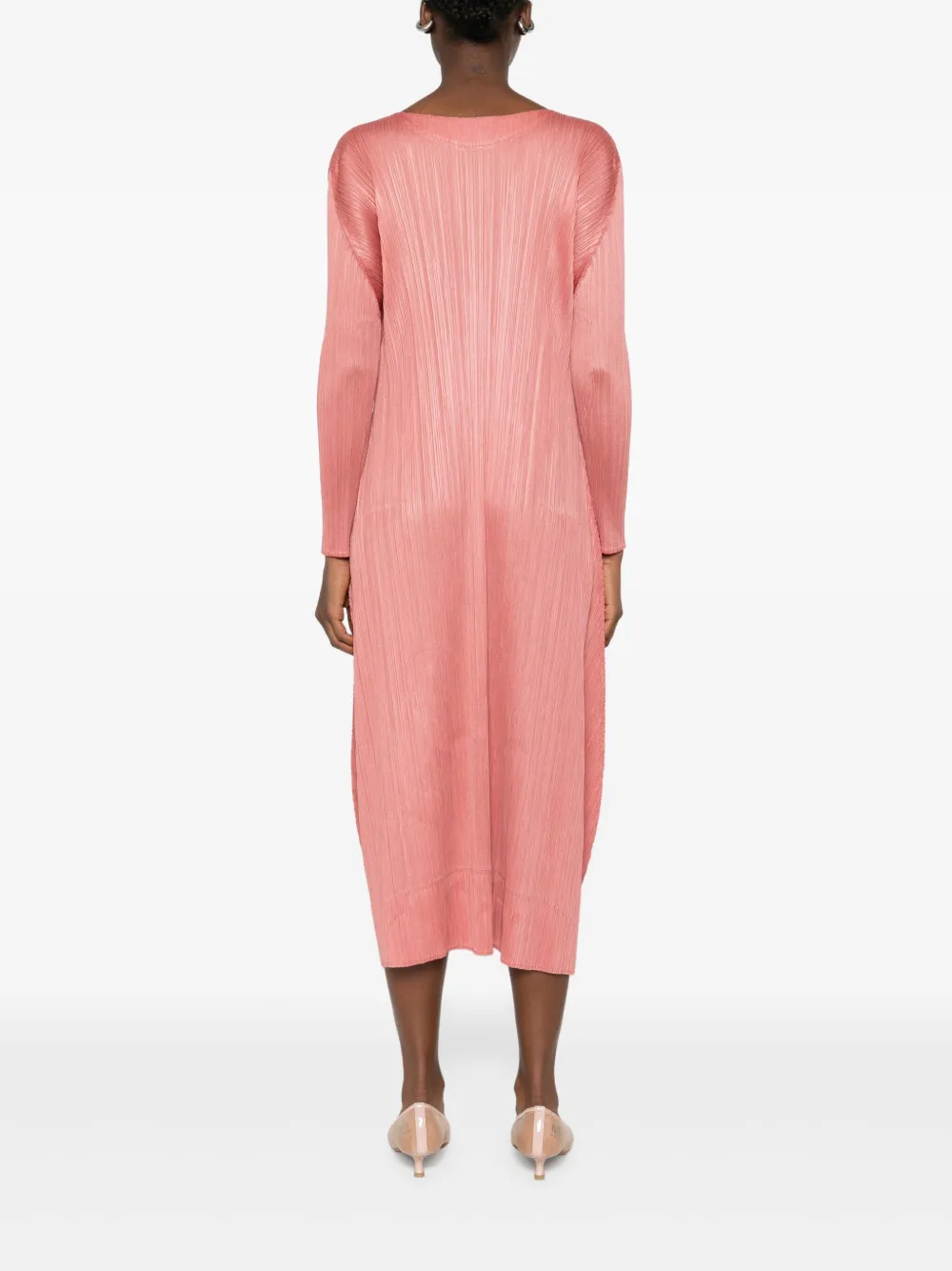 Pleats Please Issey Miyake Geplooide midi-jurk Roze