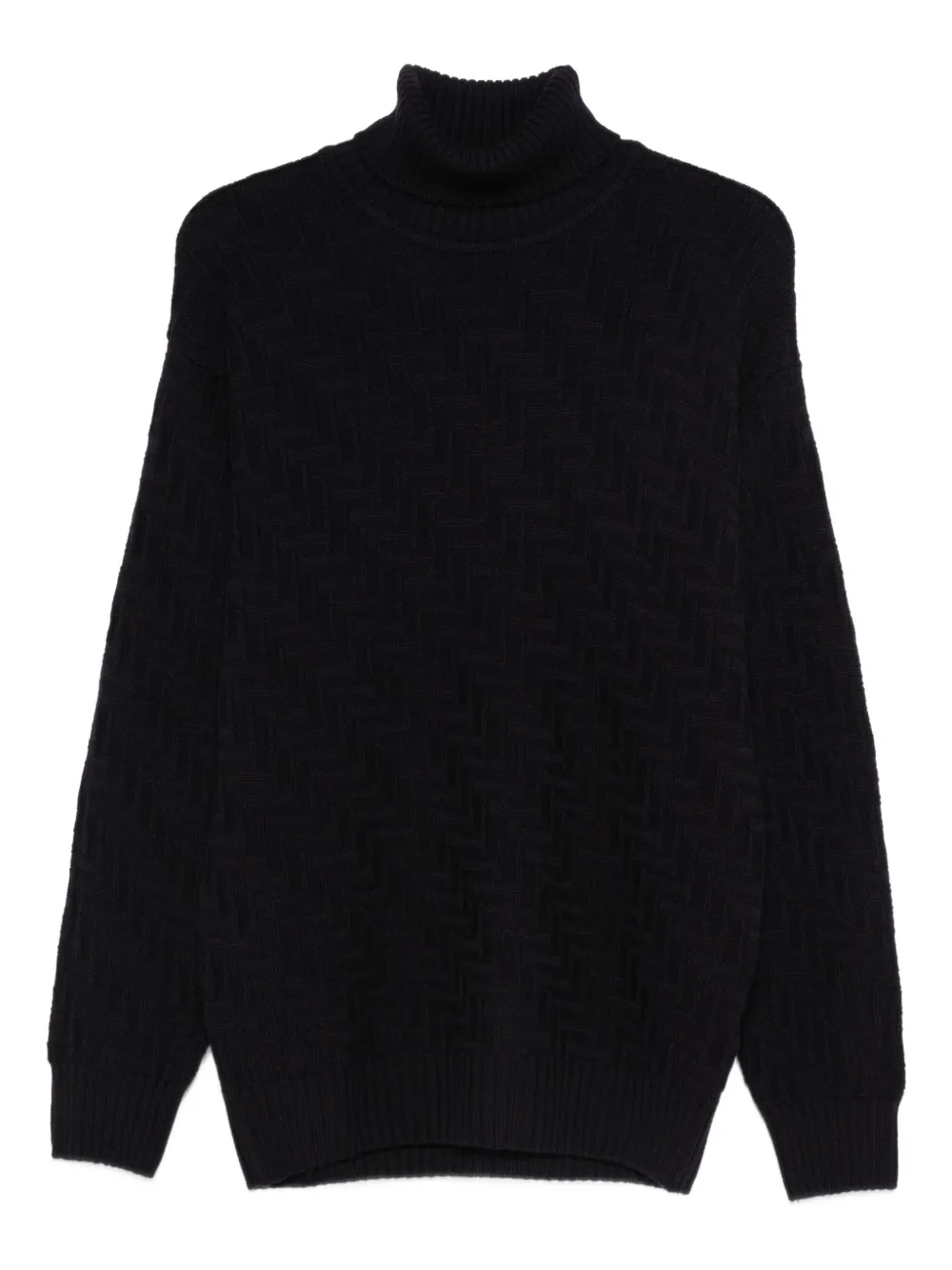 Low Brand textured roll-neck sweater | Blue | Image 1