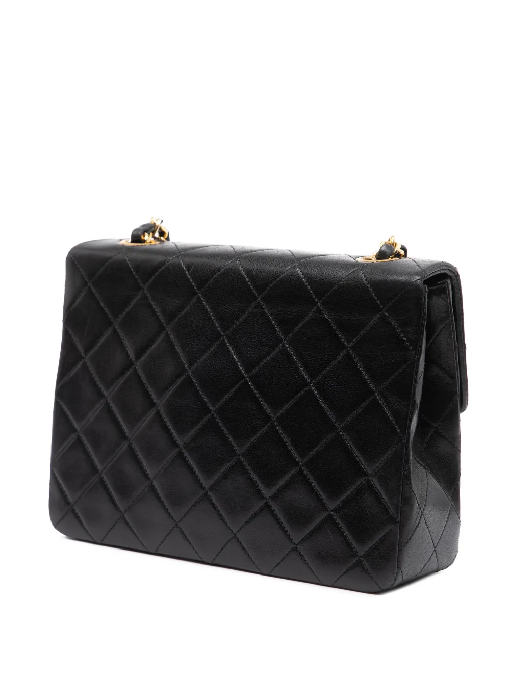 1989-1991 Square Quilted Lambskin Single Flap Shoulder Bag