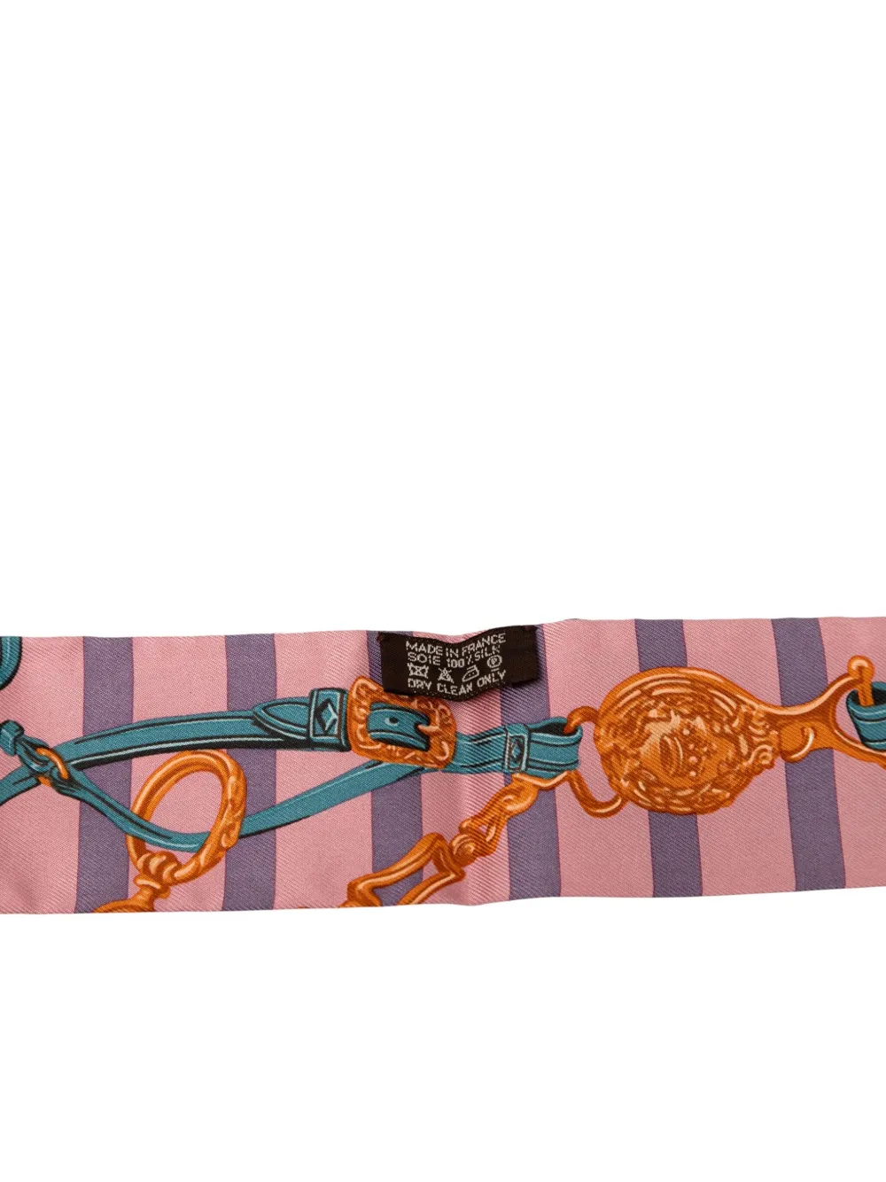 Pre-owned Hermes 1999-2007 Brides De Gala Bayaderes Silk Twilly Scarf Scarves In Blue