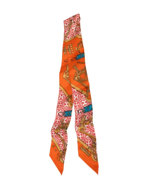 Hermès Pre-Owned foulard Mors Et Gourmettes Remix Twilly en soie (2000-2025)
