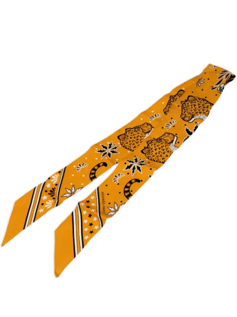 Hermès Pre-Owned 2010-2025 Les Leopards Bandana Silk Twilly Scarf scarves