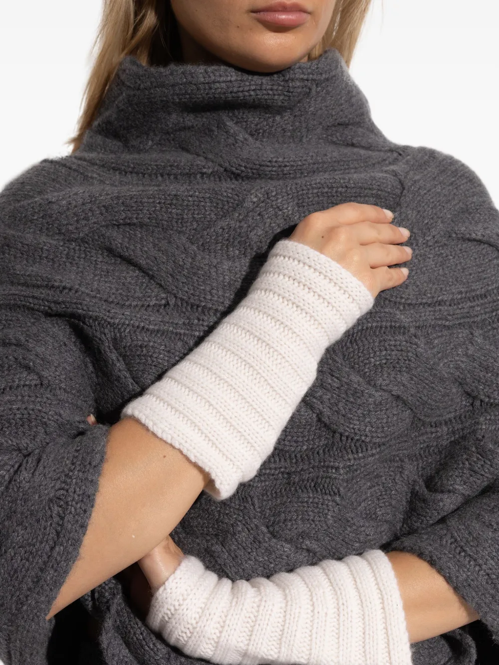 Lisa Yang Geribbelde handschoenen Beige