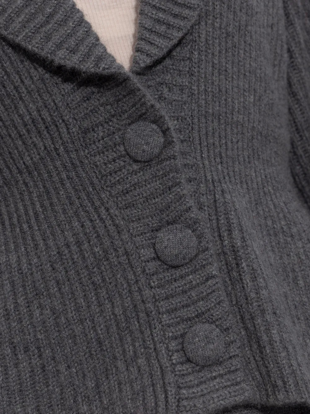 Lisa Yang Vest met sjaalkraag en knopen Grijs