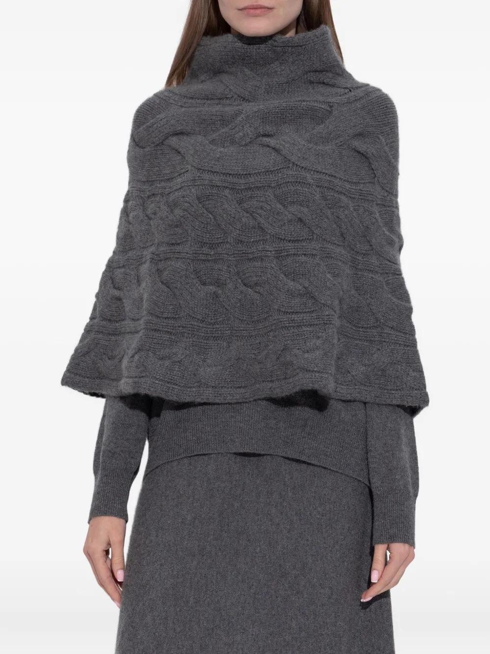 Lisa Yang Kabelgebreide coltrui Grijs