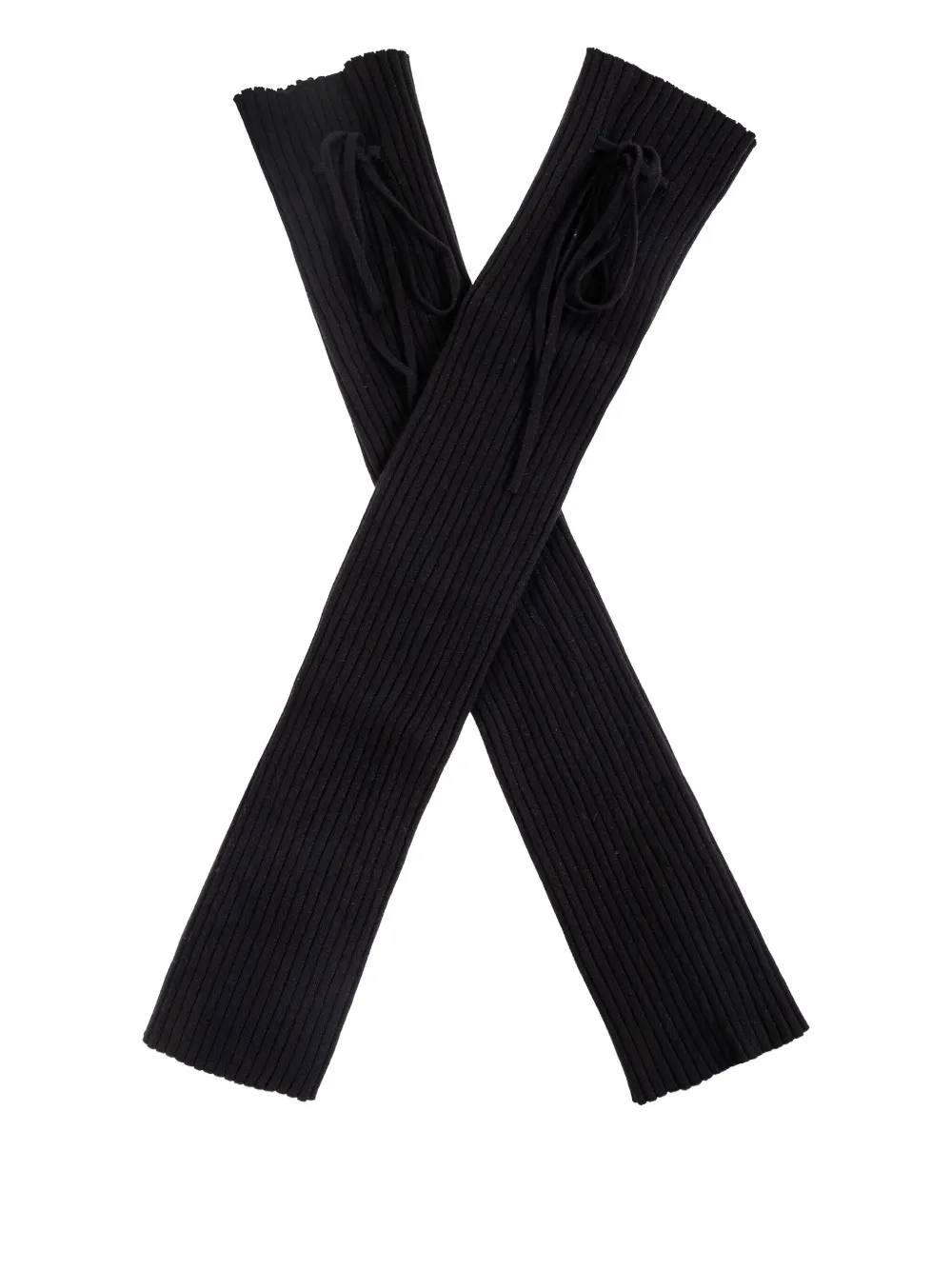 Lisa Yang ribbed gloves - Zwart