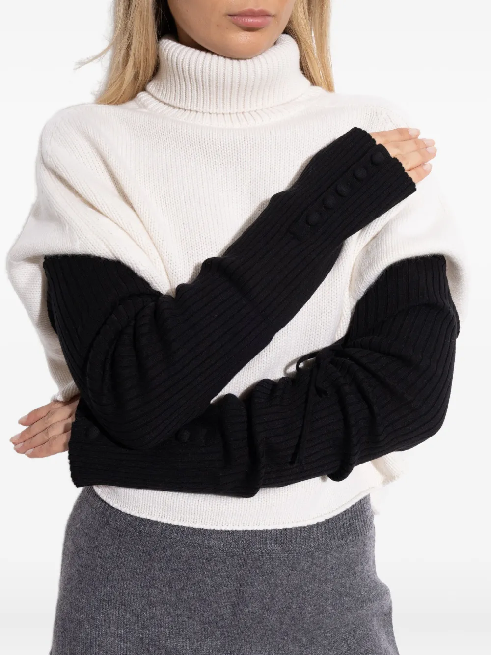 Lisa Yang Geribbelde handschoenen Zwart