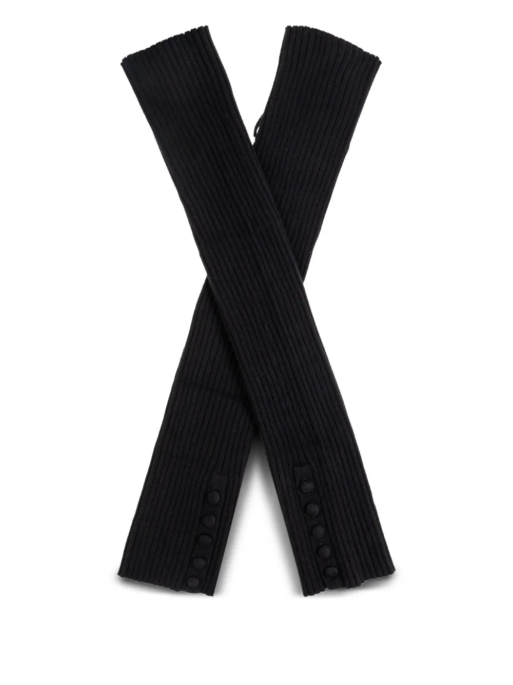 Lisa Yang Geribbelde handschoenen Zwart