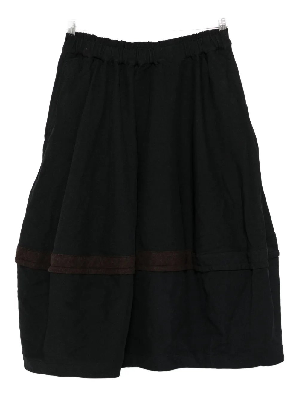 Black Comme Des Garçons Elasticated-wais Panelled Midi Skirt In Black