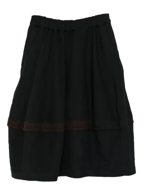 Black Comme Des Garçons elasticated-wais panelled midi skirt
