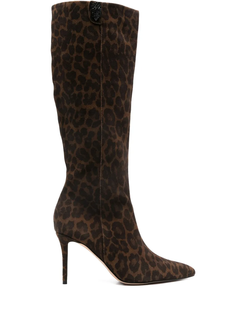 Kurt Geiger London 85mm Belgravia leopard-print embellished boots Bruin