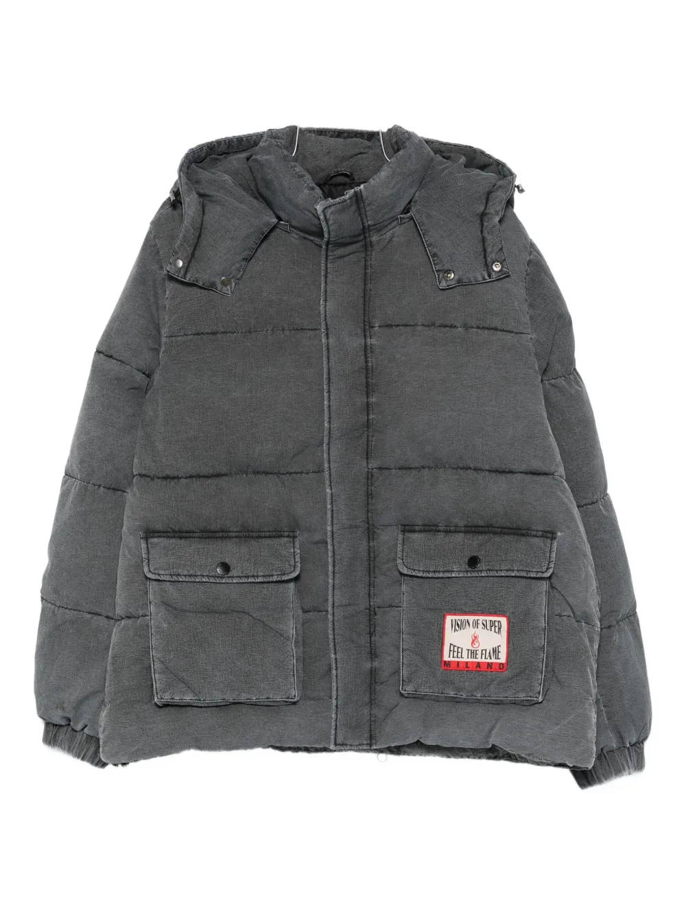 Vision Of Super hooded padded jacket | Grey | Image 1