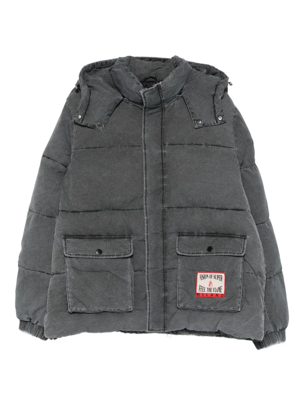 Vision Of Super hooded padded jacket | Grey | Image 1
