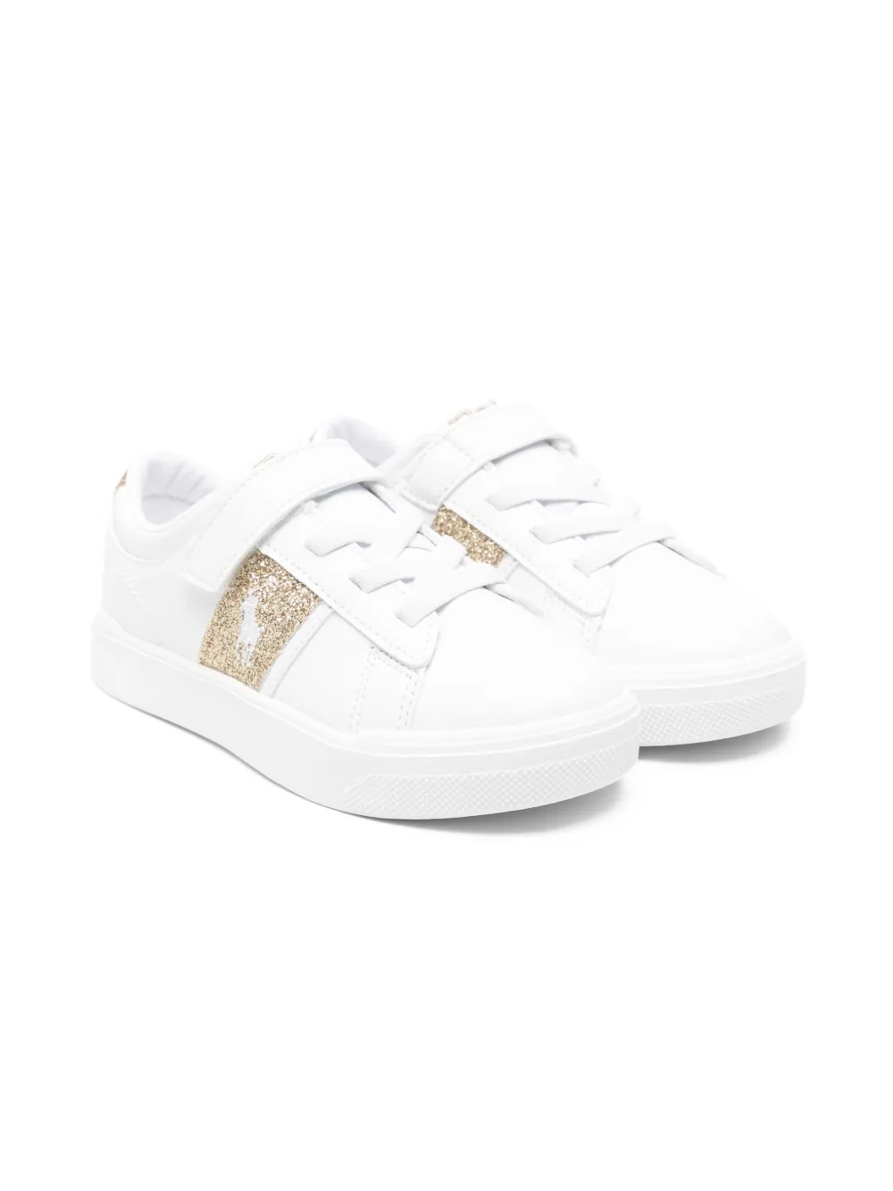 POLO RALPH LAUREN KIDS Sneakers met glitter Wit
