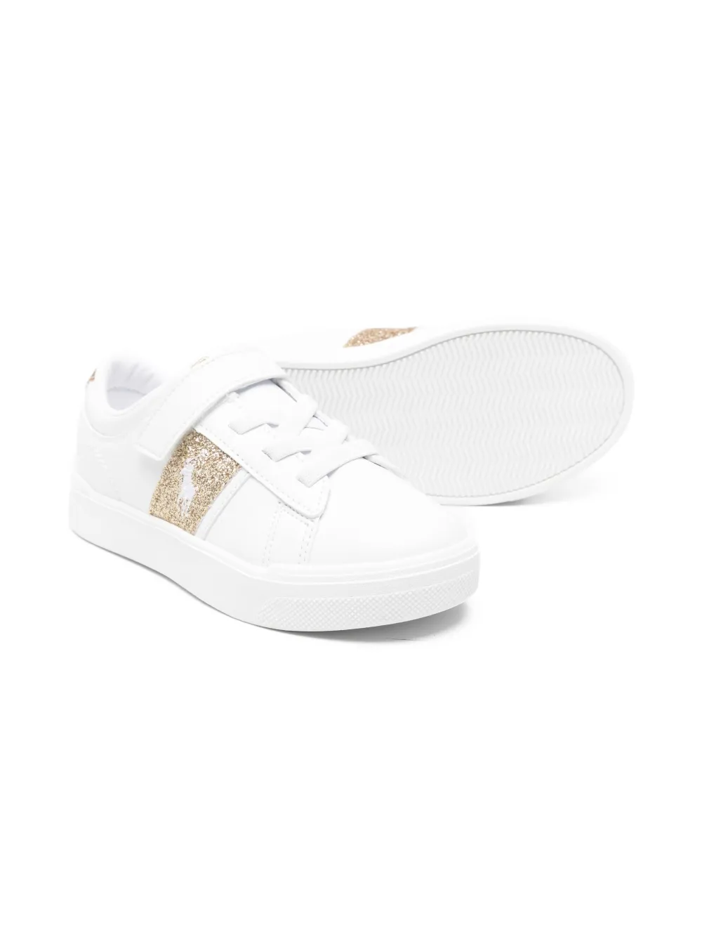 POLO RALPH LAUREN KIDS Sneakers met glitter - Wit