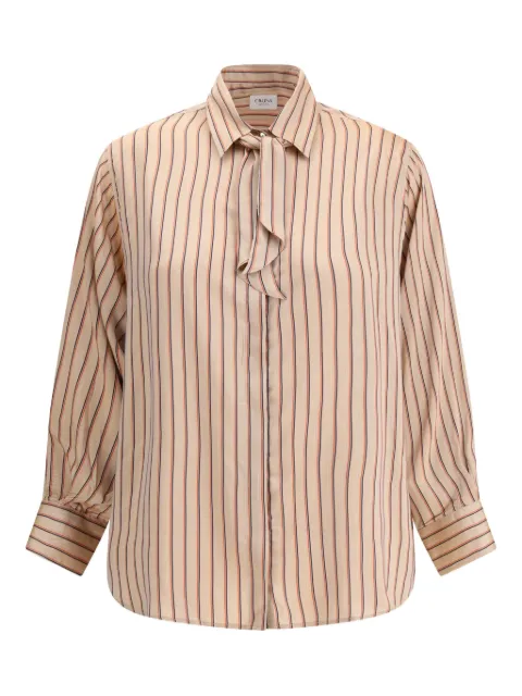 Cruna tie-fastening striped shirt