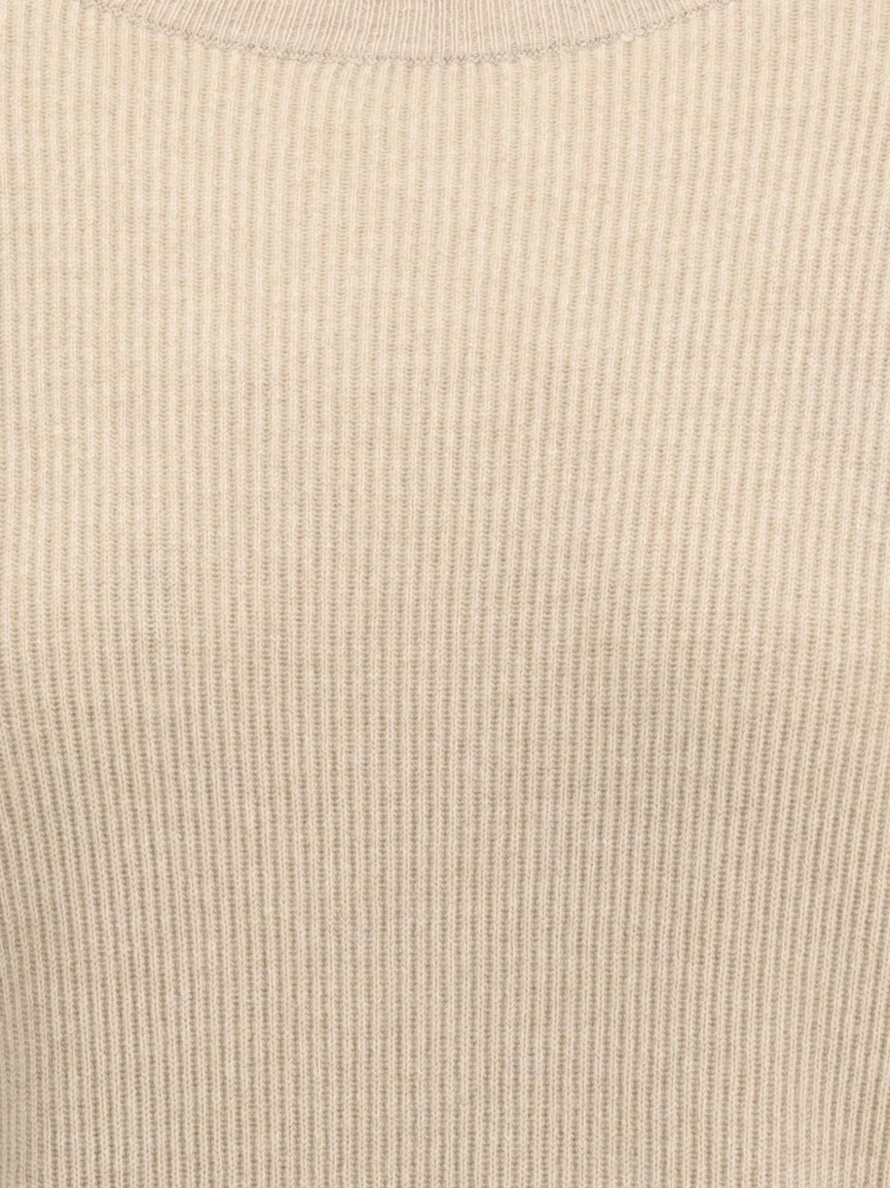 Brunello Cucinelli Ribbed Crew-neck Sweater In Neutral