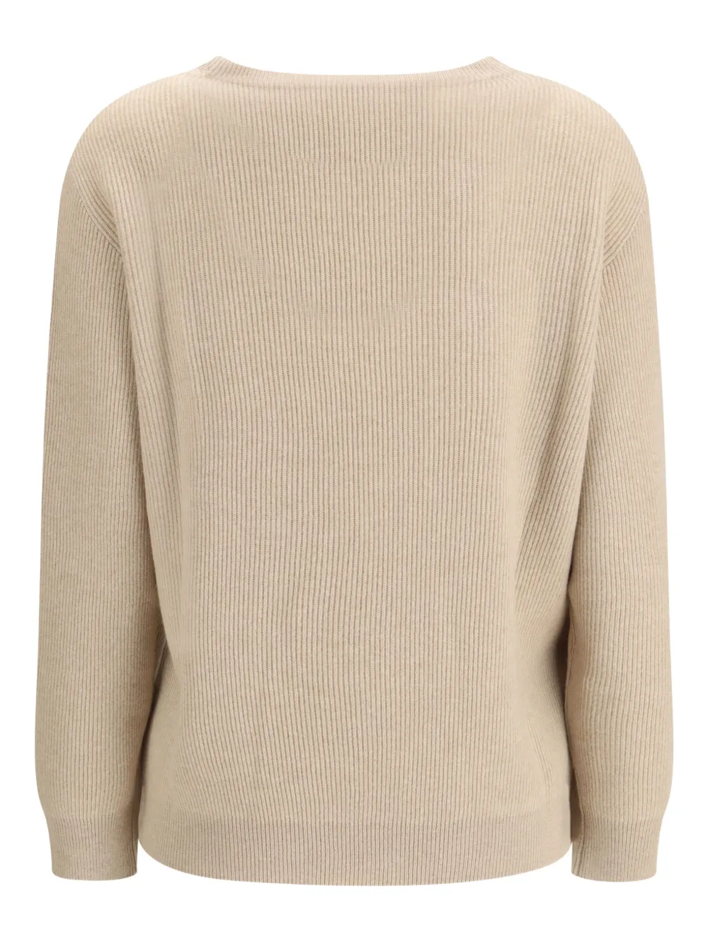 Brunello Cucinelli Ribbed Crew-neck Sweater In Neutral