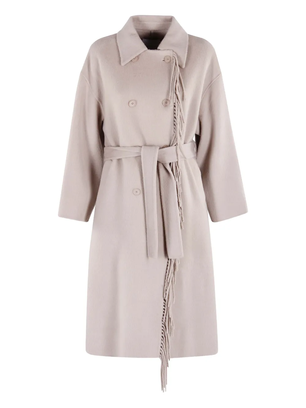 Isabelle Blanche fringed-detail belted coat | Neutrals | Image 1